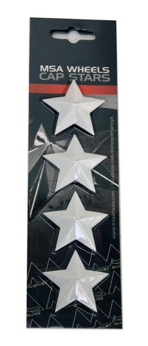 Set of 4 MSA White Stars (Fits MSA M12-M36 wheels )