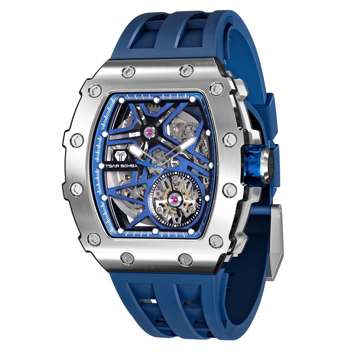 TSAR BOMBA Men's Business Watch 50M Waterproof Skeleton TSAR BOMBA Men's Business Watch 50M Waterproof Skeleton