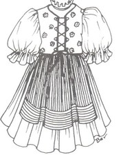 SEWING PATTERN fits 24-25" DOLL DRESS Victorian German French BJD 244