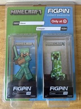 FiGPiN Minecraft 2-Pack Steve-1533 and CREEPER-1534 Target Exclusive Set New