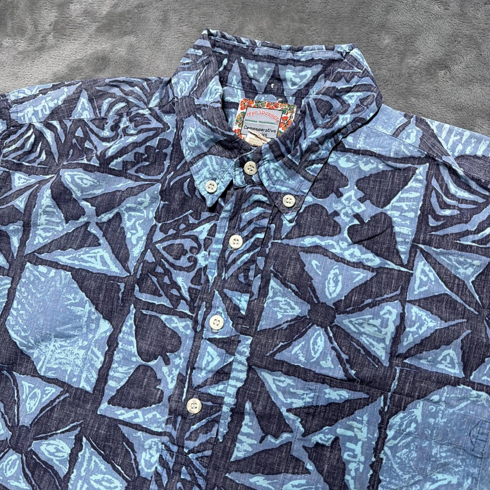 Camisa Reyn Spooner Para Hombres L Hawaiana Popover Aloha Conmemorativa Estampado Reverso De Colección Foto 3 de 4