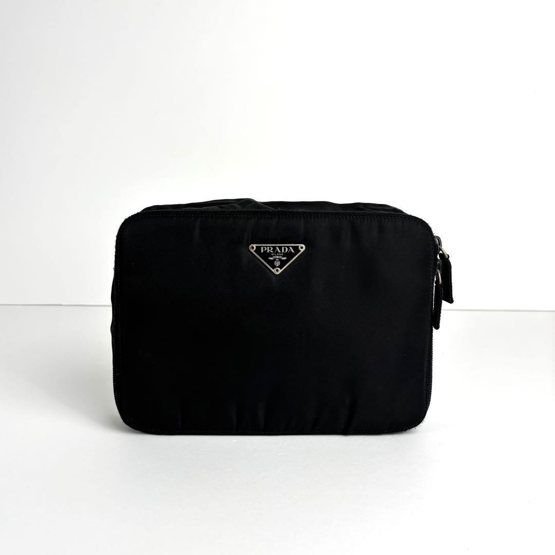 PRADA Makeup Pouch Multi Case Small Items Triangl… - image 1