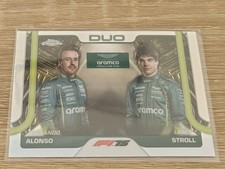 2025 Topps Chrome Formula 1 F1 Duo Card Fernando Alonso Lance Stroll Refractor