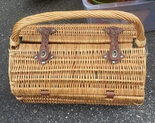 Picnic Time Barrel Wicker Picnic Basket - Pine Green W/ All The Accessories NEW