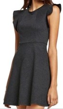 BCBGENERATION Womens Flutter Sleeve Dress Heather Blue Sz Medium NWT