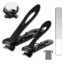 Thick Nails,Fingernail Toenail Clippers,Clipper Set for Adult Men Women Black 