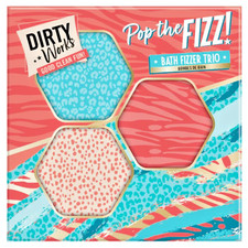 Dirty Works Pop the Fizz Bath Fizzer Trio - Christmas Holiday Gift Set 2.12ozx3