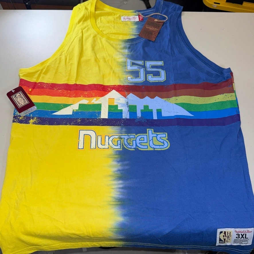 Dikembe Mutombo Denver Nuggets Mitchell & Ness Tie Dye Cotton N&N Tank 3XL NWT