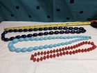 Mixed Lot 3-Piece Beaded Necklace Set - Dark Blue, Light Blue & Red vintage — photo 5