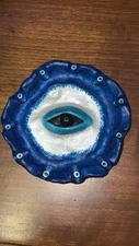 Handmade Clay Evil Eye Ashtray And Incense Holder