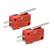 2PCS Micro Switch SPDT V-152-1C25 Short Hinge Lever 20A 250VAC Surface Mount