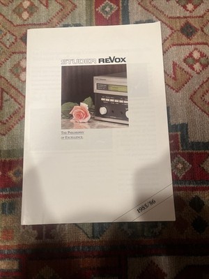 1985/86 Studer Revox Brochure Catalog Spec Sheet Technical Data Original