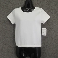 Elodie Shirt Womens L XL Ribbed Short Sleeve Crewneck Stretch Nordstrom Rack