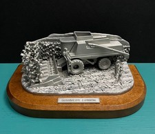 Pewter Farm Tractor Combine Corn Crop Harvest Fields Agricultural Diorama Statue