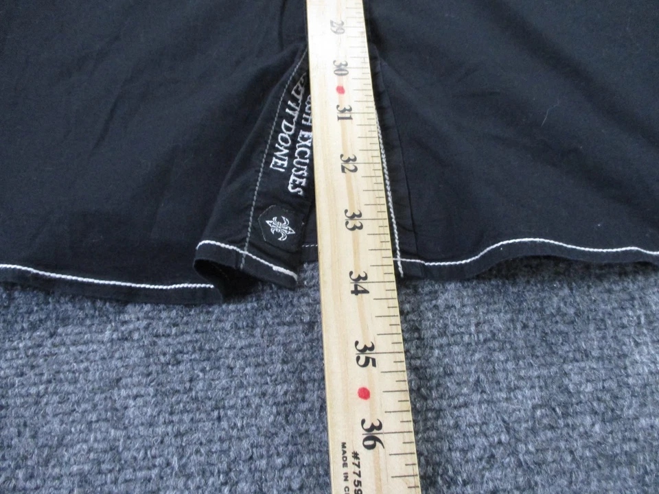 Camisa masculina rugido 2XL preta bordada estrada alta ocidental grunge country cowboy - Imagem 4 de 4