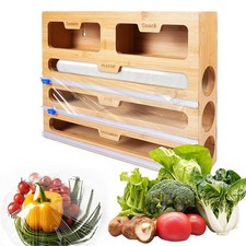 5-In-1 Kitchen Cling Film Tin Foil Dispenser Foil Holder Roll Foil Organiser New