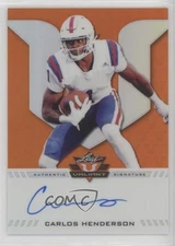 2017 Leaf Valiant Orange /25 Carlos Henderson #BA-CH1 Rookie Auto RC