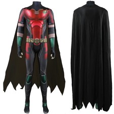 New Robin Jumpsuit Nightwing Bodysuit Cloak Cosplay Costume Halloween Adult Kids