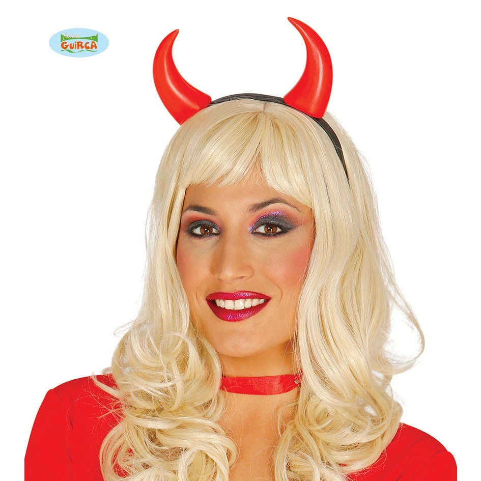MEISH Cerchietto Con Corna Da Diavolo E Strass – Fascia Per Capelli Glitterata Rossa, 2 Pezzi, Per Halloween