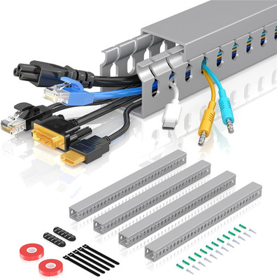 Open Slot Wire Duct Kit, 62.8''(4 X 15.7) Server Rack Cable Management, Cable Man