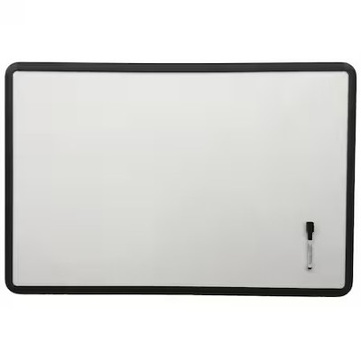 Dry Erase Board, Steel, 36 In, 48 In, Aluminum Frame, White, Gloss, 492P20