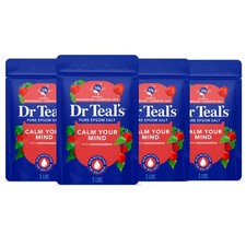Dr Teal's Epsom Salt Magnesium Soak, Ashwagandha 48 Ounce Pack of 4 , White