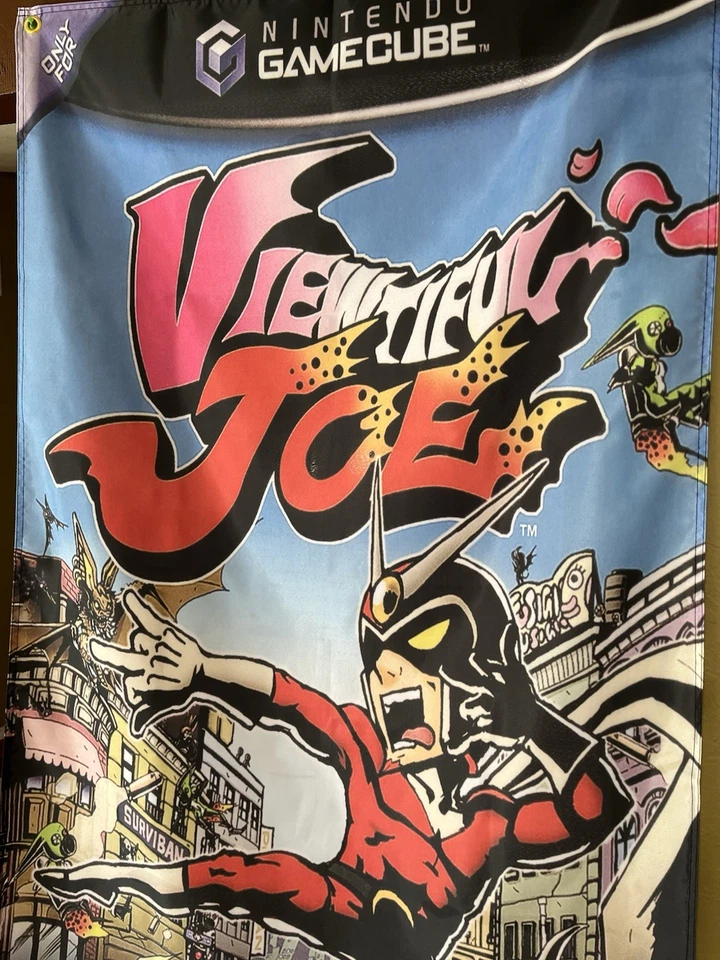 Viewtiful Joe 5ft Flag Nintendo Gamecube 2003 Banner Poster Capcom NGC - Image 3 of 3