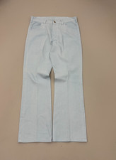 Vintage 60s Lee Riders Light Blue Twill Pants Bootcut Flares Size 34x32