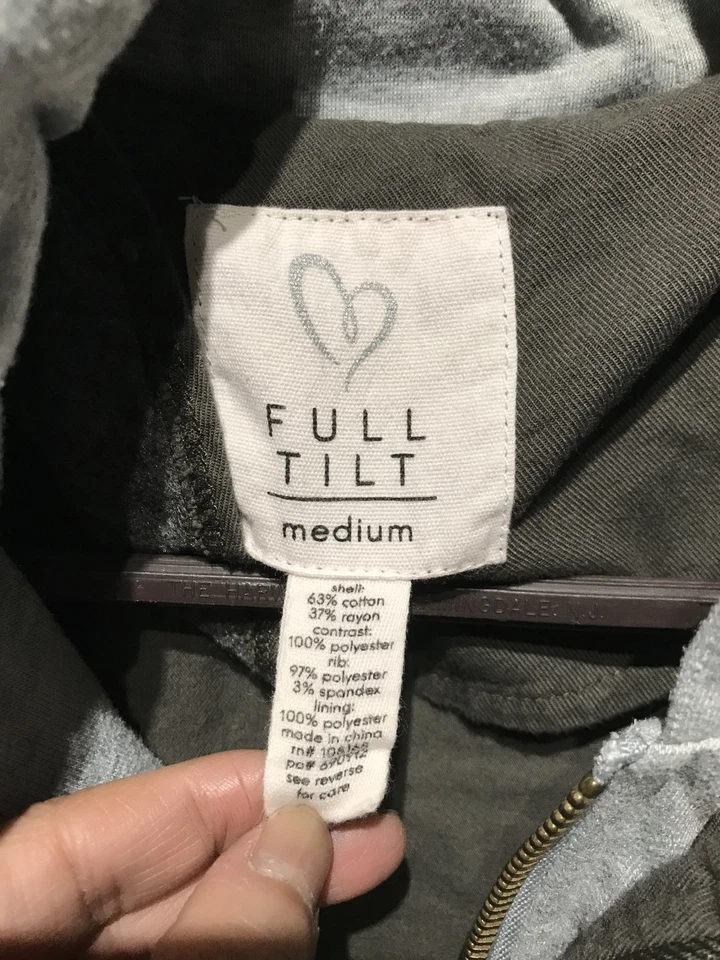 Full Tilt, Junior Youth Teen M, Dark Gray Long Sleeve Double Zip Hooded Jacket - Image 2 of 4