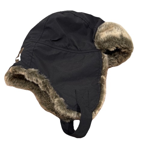 Helly Hanson Beanie Faux Fur Trim Ear Flap Black Bomber Windproof Warm Cozy RARE - Picture 5 of 7