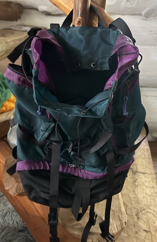 Mochila de senderismo Lowe Alpine “Eclipse” púrpura/verde azulado expedición falta tapa superior - Imagen 2 de 6