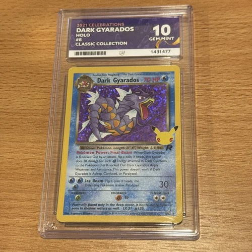 Dark Gyarados 8/82 Celebrations: Classic Collection Holo slab graded ACE 10