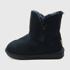 Camel Crown Women's Black Winter Boots Size 6M Vegan Suede Faux Sheepskin 