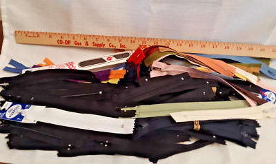 Mixed Large Lot Of Metal Zippers Different Colors And Sizes  100 plus zippers