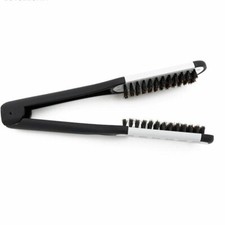 Pro Hairdressing Straightener Hair Straightening Double Brush Comb Clamp