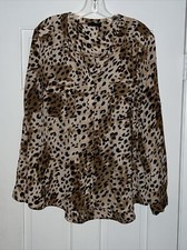 FYLO Women’s Dress Shirt Tops XL Animal Print Button Front 