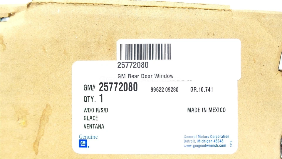 全新 原始设备制造商 通用 LH 后门窗 玻璃 有色 25772080 凯迪拉克 SRX 2004-2009 — 第 2/4 张图片