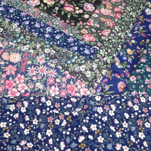 Lot de tissus de courtepointe Calico petites fleurs florales vintage 1,75 lb courtepointe coton - Photo 1 sur 10