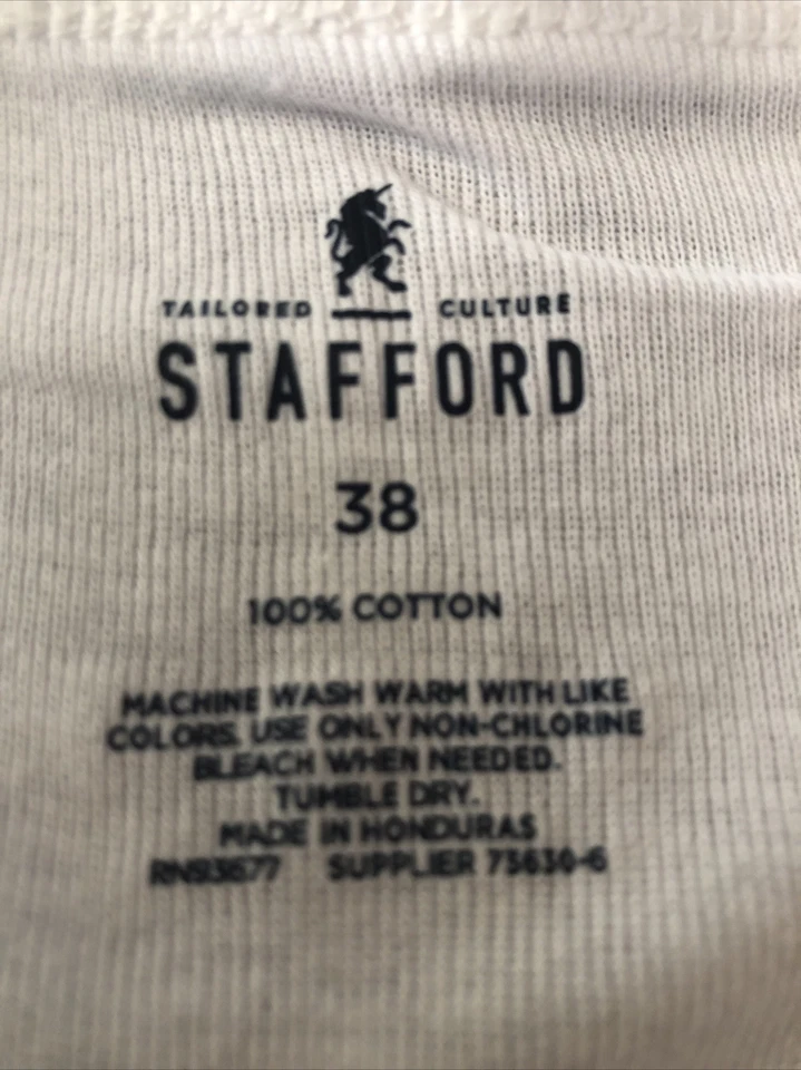 Vintage Men’s STAFFORD SZ 38 Full Cut Briefs White Cotton New Old Stock 13 Pairs - Image 2 of 4