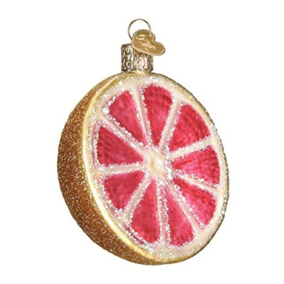 Old World Christmas Slice of Grapefruit Glass Ornament 28117 FREE BOX Food Fruit