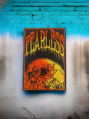 FEARLESS Halloween Embroidered Iron On Patch 2.45'' x 3.4'' FREE SHIPPING
