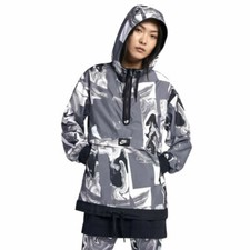 Nike Womens Windbreaker NSW Black/Marble Jacket Hoodie PULLOVER 908766 036 SMALL