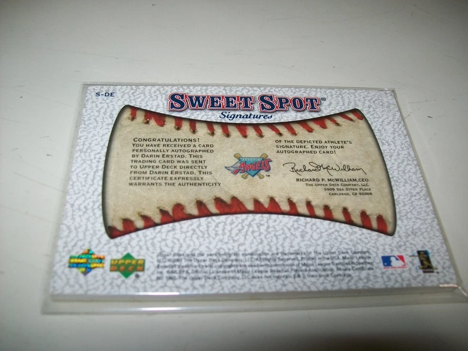 2001 UPPER DECK SWEET SPOT DARIN ERSTAD SIGNED AUTO #S-DE ANAHEIM ANGELS - Image 3 of 3