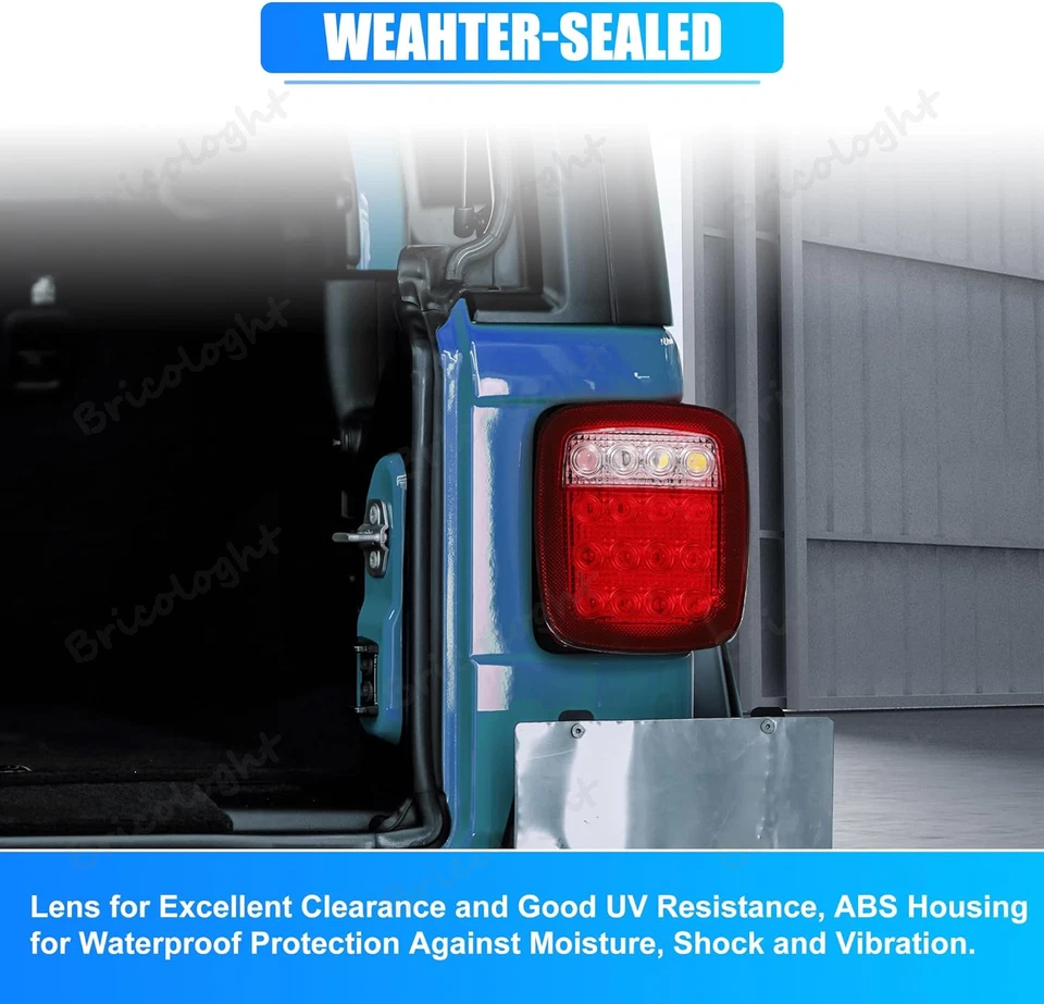 2X LED Tail Backup Reverse Brake Turn Lights for Kenworth Peterbilt Freightliner - Image 4 of 4