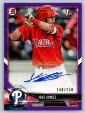 2018 Bowman Jose Gomez 1st Bowman Rookie Auto Purple Parallel #/250 RC