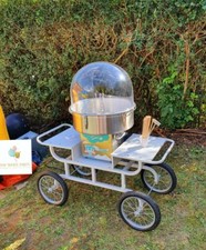 Hire Only* Vintage White Candy Floss Machine & Cart Birthdays Weddings Parties