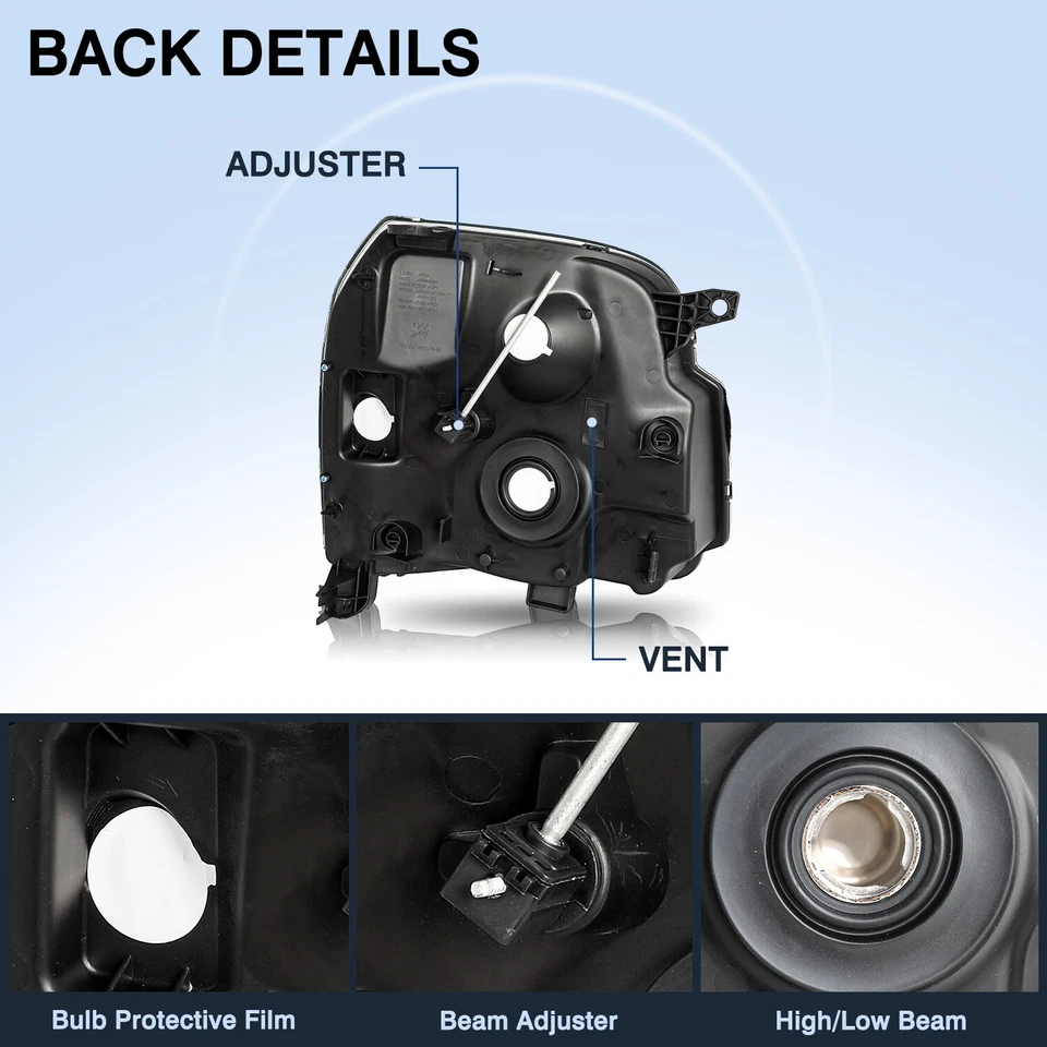 For 2007-2014 GMC Yukon XL 1500 2500 Denali Headlights Assembly Left+Right 07-14 - Image 3 of 4