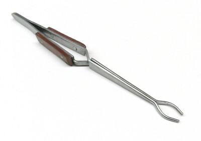 Round Tip Crosslock Fiber Grip Tweezers - Stainless Steel, For Holding Circular Parts
