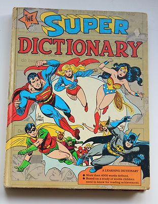 The super dictionary 英英辞典　ヴィンテージ　DCコミックス The Super Dictionary 1978 Hardcover Comic Heros book Warner