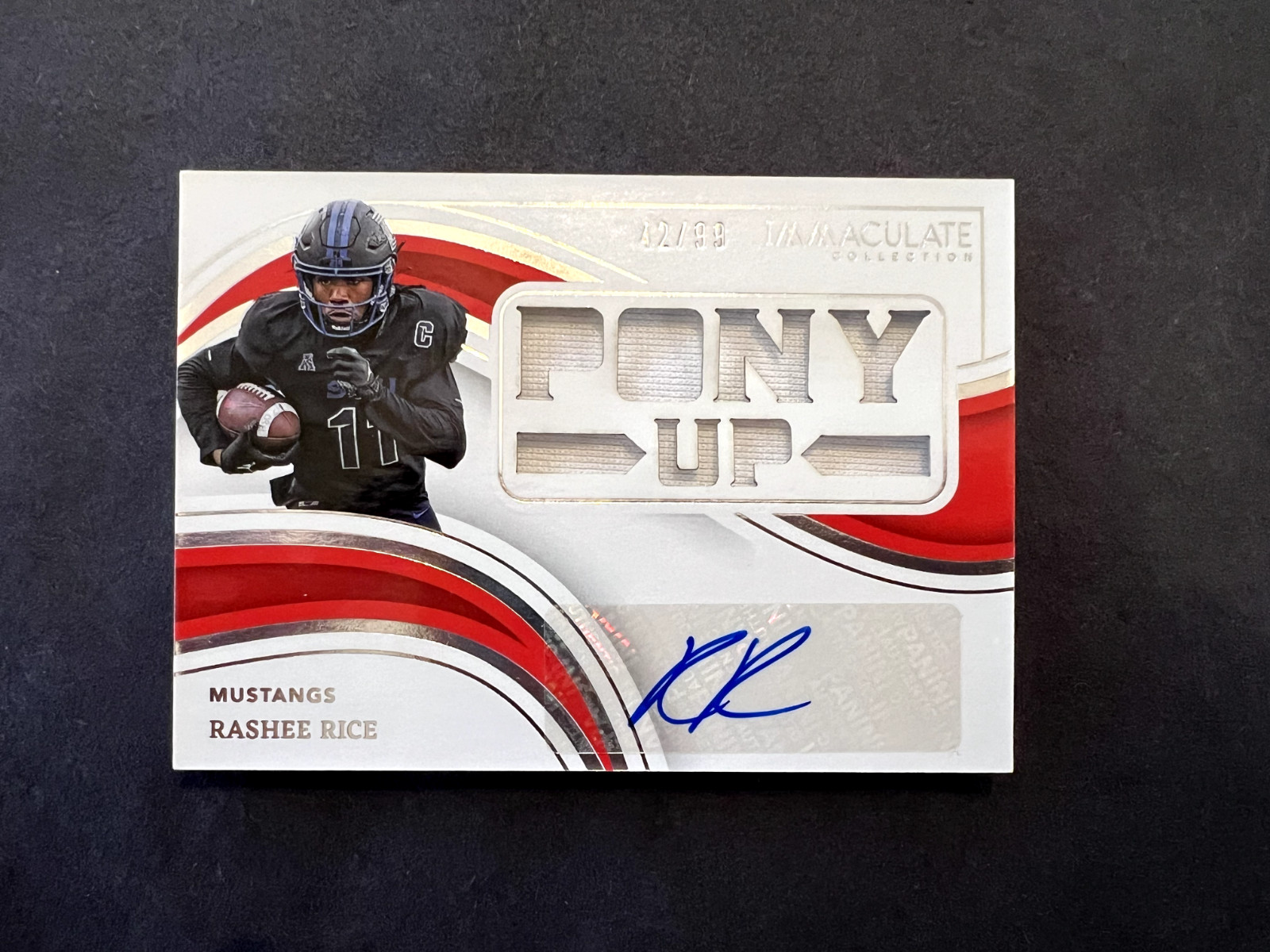 Rashee Rice Panini Immaculate Collection Collegiate Team Slogan Signatures Die Cuts #TSRRI Base